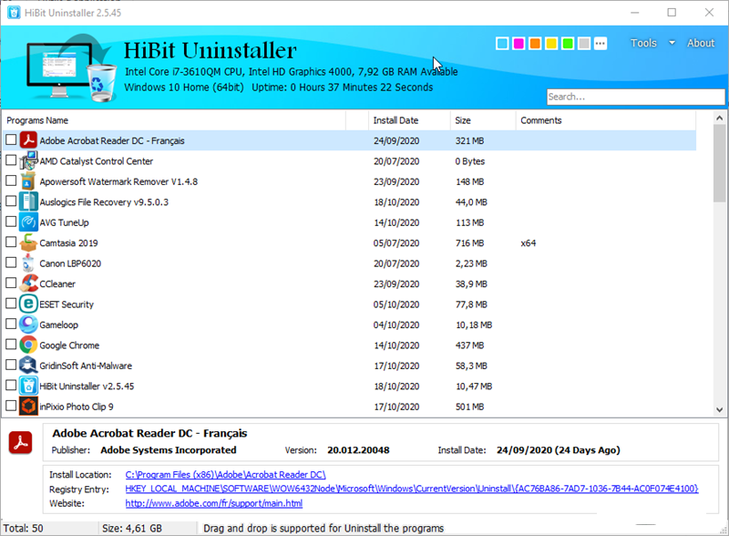 اليكم برنامج مسح التطبيقات من جذورها HiBit Uninstaller v.2.5.60 final بتاريخ اليوم 09/11/2020 P_1775ev6cc1