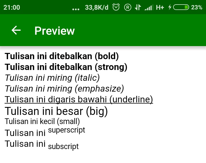 Pemformatan Text Di HTML