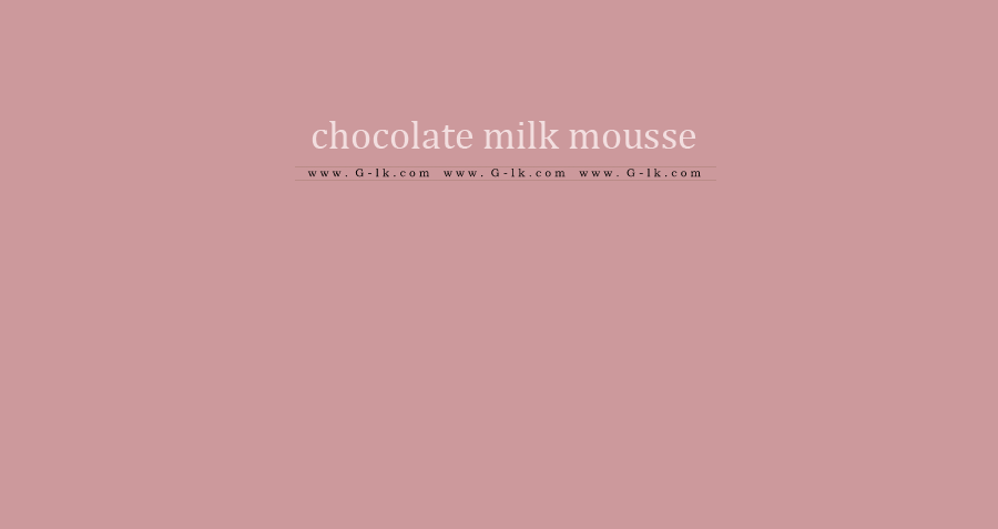 Chocolate Milk Mousse
