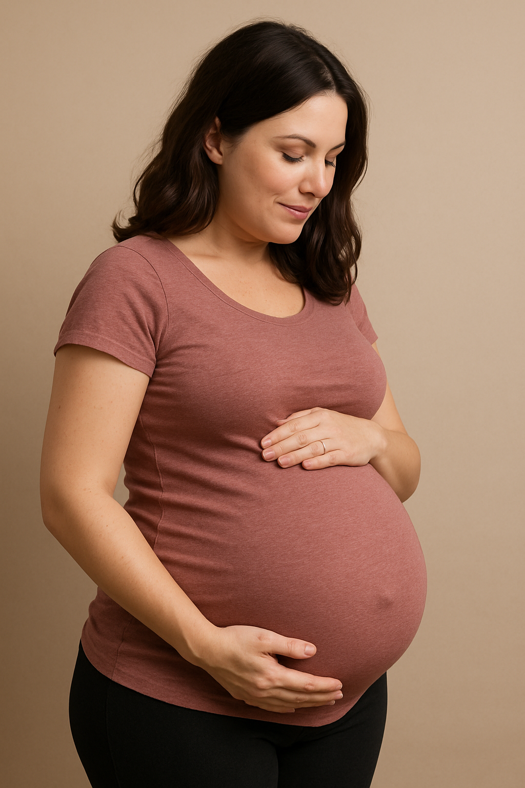 Pregnant woman carrying twins
