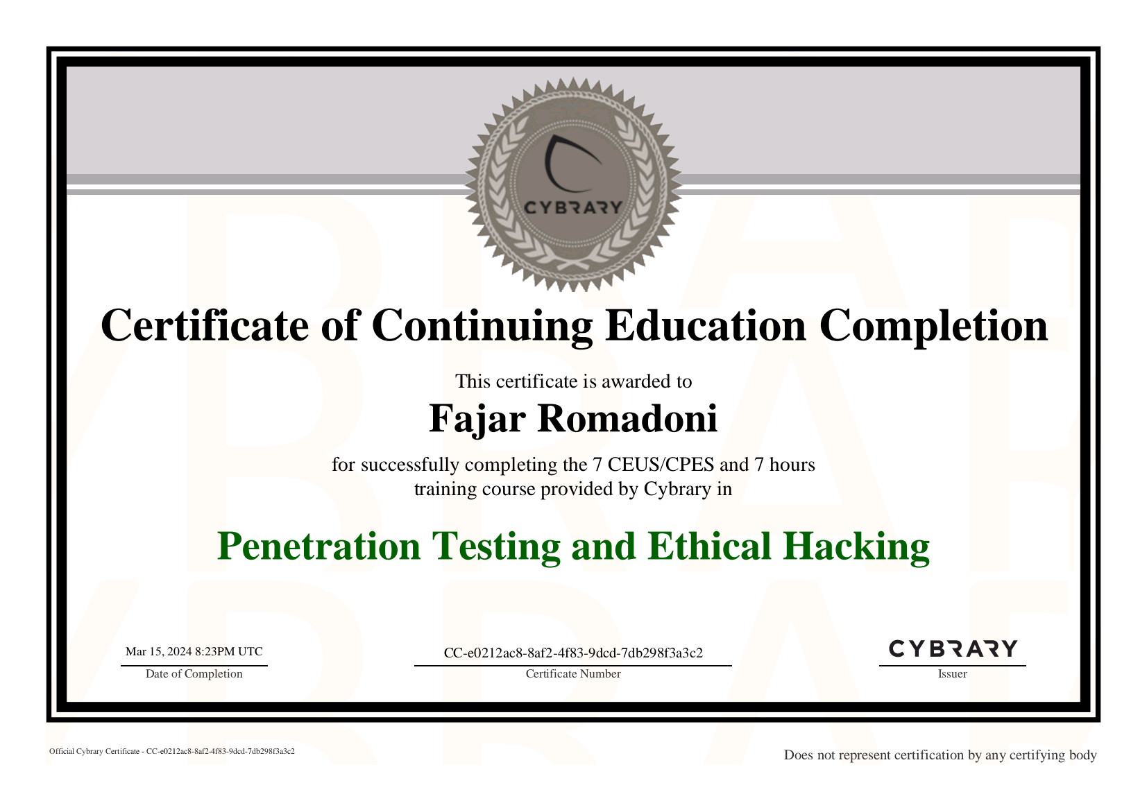Cybrary - Penetration testing and Ethical hacking