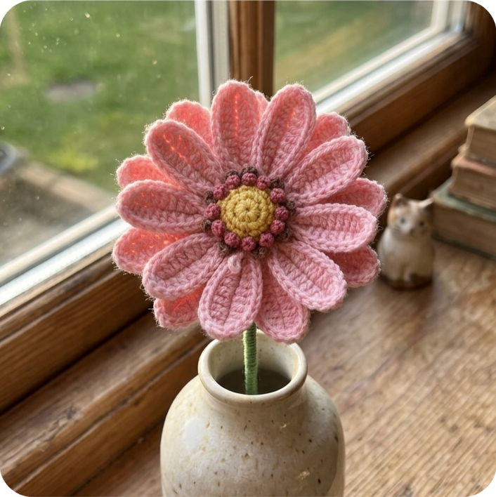 Crochet flower project detail